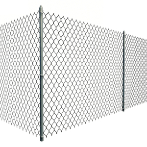 Clôture routière - Section de clôture 9e maillon avec fil barbelé sur le dessus, clôture grillagée galvanisée à chaud - Product Image 1