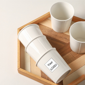 Custom Simple White <b>Ceramic</b> <b>Mug</b> Without Handle Reusable Coffee Cup Porcelain Tea <b>Mug</b> - Product Image 1