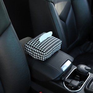 <b>Car</b> Tissue Box Houndstooth Polyester Seat Back <b>Armrest</b> Mount Dual Use <b>For</b> <b>Car</b> And Home - Product Image 4