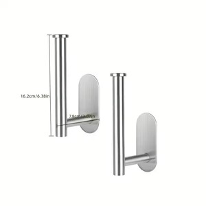 Punch-Free Design Wall-Mounted <b>Hat</b> Organizer 1pc Stainless Steel Baseball Cap Hanger Metal Coat Stand - Product Image 6