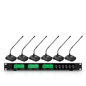 Erzhen UHF 600 hệ thống hội nghị không dây Chuyên nghiệp phát sóng micrô họp văn phòng UHF 6 kênh - Product Image 2