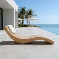 Chaise longue paramétrique moderne en bois massif, durable, pour piscine, resort, patio, jardin, mobilier d'extérieur