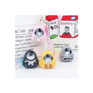 Hot Selling Fashion Cat Backpack Pet Bag Flash LED Plastic Spaceman Keychain for Valentines Day Promotion Gifts