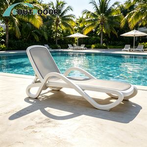 Chaise longue <span class=keywords><strong>de</strong></span> jardin moderne S&R, chaise longue portable en plastique pour l'extérieur, pour la plage, la <span class=keywords><strong>piscine</strong></span>, la cour, l'hôtel, le salon, la villa - Product Image 1