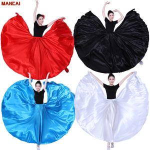 Falda Larga de Raso con Vuelo Amplio de 360/540/720 Grados para Mujer, Traje de Actuación en Escenario, Atuendo de Danza de Apertura, <span class=keywords><strong>Ropa</strong></span> de Práctica - Product Image 1