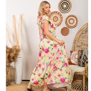<span class=keywords><strong>Robe</strong></span> <span class=keywords><strong>longue</strong></span> grande taille à imprimé floral pour <span class=keywords><strong>femme</strong></span>, prête à être expédiée, fournie par l'usine - Product Image 2