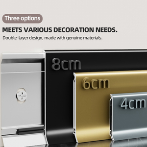 Plinto parete che copre la <span class=keywords><strong>cucina</strong></span> bagno battiscopa in metallo nero in alluminio battiscopa per la decorazione del pavimento - Product Image 6