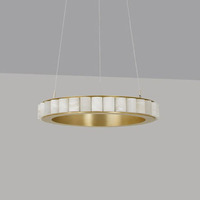 Luminaire suspendu de décoration de luxe personnalisé Lustre rond en albâtre naturel d'Espagne pour salle à manger