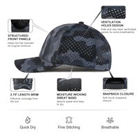 Gorra de Béisbol de 6 Paneles con Perforaciones Láser Ultra Transpirables, para Hombres, Uso Diario, Ropa Urbana, Actividades Deportivas al Aire Libre