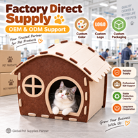 Lit pour chat en feutre en forme de maison, niche intérieure pour animaux, abri chaud pour chat, montage facile, couleur personnalisée, OEM ODM, vente en gros