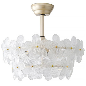 Lámpara de araña floral de cristal LED redonda dorada E27, cuida la vista, para dormitorio o habitación de niña - Product Image 5