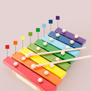 Xilófono de mano de madera de percusión de octava de colores para niños, instrumentos musicales educativos para bebés, xilófono de madera - Product Image 3