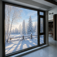 Ventana Oscilobatiente de Madera Revestida de Aluminio de Alto Rendimiento HUACAI, 8 Niveles de Resistencia al Viento, 5 Niveles de Impermeabilidad para Zonas Costeras