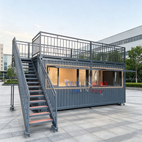 Bar en conteneur maritime de 20 pieds sur 2 étages avec terrasse, bar et café préfabriqués en conteneur