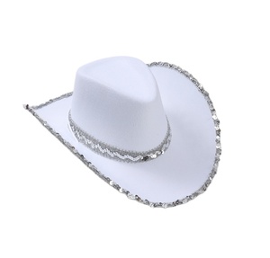 Rose Sequin clignotant Cowboy chapeau Cowgirl Halloween Cosplay robe accessoire extérieur plage fête caractère Style complet rose - Product Image 5