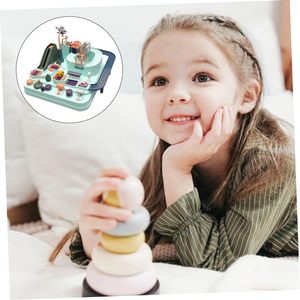 26CM 6 Button Educational ABS Plastic Car Adventure Race Track Toy with 4 <b>Mini</b> Cars - Product Image 2