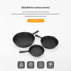Thickened <b>Cast</b> Iron <b>Pan</b> Set Three Non-Coated Mini Frying <b>Pan</b> Universal Gas Induction Cooker Compatible No Lid Household - Product Image 4