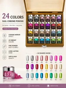 24 Premium <b>Magic</b> Mirror Nail Powders, a Color Chart, and Nail Swabs. a Storage <b>Box</b> Is Also Included. Suitable for Nail Art Begin - Product Image 4