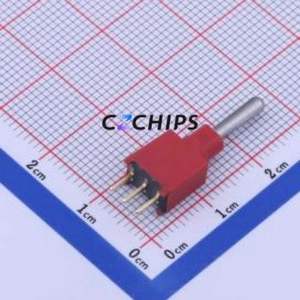 2AS3T1A1M2QES Toggle Switch Through hole Component (THT) Switch Single Pole Double Throw 300000 Cylindrical Knob PC Pin - Product Image 2