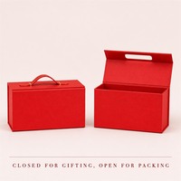Coffret Cadeau Rigide de Luxe avec Gaufrage, Fermeture Magnétique Dorée et Poignée, Emballage en Carton Écologique pour Cadeaux Personnalisables