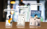 Acrylique Flyer Holder 2mm Papier Plastique Présentoir pour Magazines Littérature Brochures Livrets Menus Bureau Polonais Carton