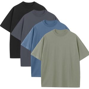 Camiseta Oversize para Hombre FOXA, 100% Algodón, Corte Holgado, Cuello Redondo, Manga Corta, Transpirable, Ropa Deportiva, para Gimnasio y Entrenamiento - Product Image 1