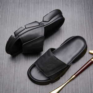 2025 Trendy Premium Genuine Leather Men's Sandals Summer Breathable Anti-<b>Slip</b> Casual Comfort Outdoor Beach Fashion PU Arch - Product Image 3