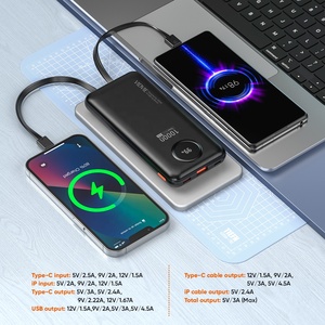 VIDVIE 10000mAh di động cầm tay Pin điện thoại di động Powerbank 22.5W sạc nhanh ngân hàng điện được xây dựng trong hai cáp - Product Image 4