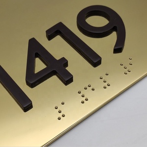 Jaguarsign ป้ายอักษรเบรลล์ป้ายโลหะห้องโรงแรมตามสั่งสแตนเลสรูปปั้นนูนสำหรับสร้างพื้นผู้ผลิตโดยตรง - Product Image 1