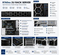 Servidor en Rack R760xs 2U con Procesador Intel Xeon Scalable, Servidor Empresarial para Virtualización de Centros de Datos y Computación en la Nube