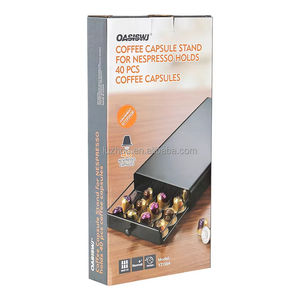 ลิ้นชักเก็บแคปซูลกาแฟโลหะ ความจุ 40 แคปซูล สำหรับเนสเพรสโซ พร้อมที่กันลื่นสำหรับจัดระเบียบเคาน์เตอร์ เหมาะสำหรับบ้าน ห้องครัว สำนักงาน ห้องเก็บของ - Product Image 6