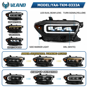 Faros Delanteros LED Vland, Conjunto de Faros Delanteros LED de Repuesto para Toyota Tacoma 3.ª Generación TRD 2016 2017 2018 2019 2020 <span class=keywords><strong>2021</strong></span> 2022 2023 - Product Image 2