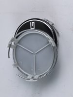 Tapa Central de Rueda Mercedes Plateada Negra con Diseño de Espiga de Trigo de 75mm
