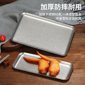 Stainless Steel Rectangular Plate 400 Series Industrial Style Grilling Tableware - Product Image 5