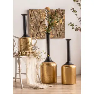 Light Luxury Dried Flower Vase Gold Metal Flower Stand Vase For Wedding Table Centerpiece Wedding Decorations