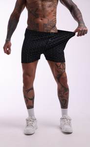 Calzoncillos Bóxer de Algodón con Patrón de Cuadrícula Negra para Hombre, Ropa Interior Transpirable, Suave y Cómoda, Cintura Elástica de Fábrica - Product Image 5