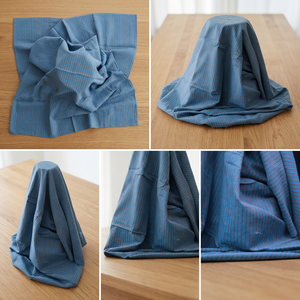 Tela de Algodón Khadi Orgánica Tejida a Mano, Peso Medio 105 GSM, Diseño de Rayas Azules Hecho a Mano, Transpirable y Ecológico, Camisa para Niñas - Product Image 3