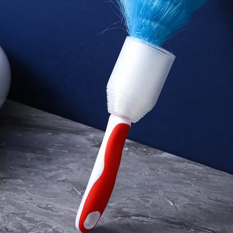 Spolverino in microfibra color arcobaleno flessibile con manico in gomma plastica per la pulizia della casa