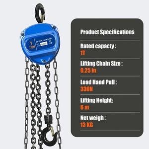 1 Ton rantai tangan Hoist 6M kapasitas angkat tugas berat G80 rantai blok 20ft rantai baja galvanis untuk gudang/Konstruksi/Dock - Product Image 4