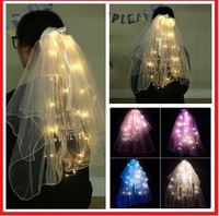 Mariage Lumineux Verl Longueur 80 cm Led Light up Voile Mariage Accessoires Lumineux Fil Ruban Arc Voile avec Lumières En Gros