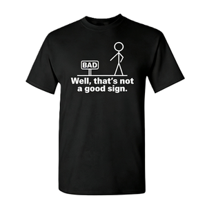 <span class=keywords><strong>T</strong></span>-<span class=keywords><strong>shirt</strong></span> da <span class=keywords><strong>uomo</strong></span> con stampa 'Not A Good Sign' - Maglietta divertente con grafica sardonica, in cotone oversize a maniche corte, stile streetwear, casual - Product Image 1