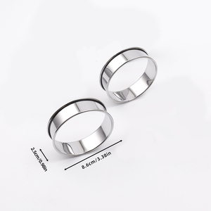 Yüksek Kaliteli <span class=keywords><strong>2</strong></span>'li Paslanmaz Çelik Çevre Dostu Fırına Dayanıklı 8.6cm <span class=keywords><strong>Tart</strong></span> Kek Kalıbı Pasta Burger Pişirme Halkası Seti Ev Mutfağı İçin - Product Image 5