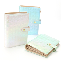 Agenda holographique bleu pastel Kawaii de luxe pour lycéenne, idéal pour l'écriture et comme souvenir commémoratif des vacances