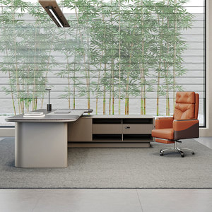 <span class=keywords><strong>Bureau</strong></span> de direction haut de gamme en noyer en <span class=keywords><strong>L</strong></span>, style luxe discret, avec armoire auxiliaire et chaise laquée - Product Image 5