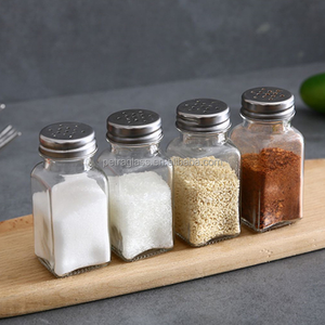 Cucina 4oz 120ml di vetro vasetti di vetro sale pepe spezie condimento per barbecue Shaker coperchio in alluminio classico - Product Image 3