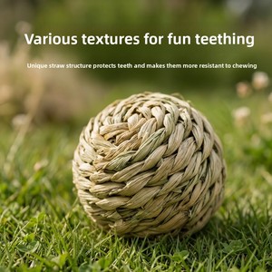 Juguete de Pelota de Paja para Perros - Rompecabezas de Enriquecimiento Ambiental, Trabajo Olfativo, Cuidado Dental y de Dientes para Cachorros - Product Image 3