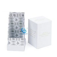 Boîte en carton de luxe créative en forme de cube avec base et couvercle personnalisables pour emballage cadeau de parfums et bougies