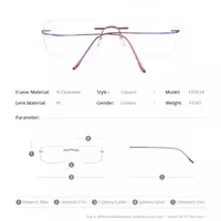 Gafas sin marco de titanio B al por mayor con logotipo personalizado, gafas japonesas ultraligeras, montura óptica sin montura de titanio