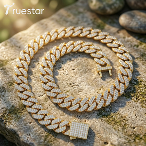 Collar <span class=keywords><strong>de</strong></span> <span class=keywords><strong>Cadena</strong></span> Cubana Truestar <span class=keywords><strong>de</strong></span> 12 mm <span class=keywords><strong>de</strong></span> Ancho, Estilo Hip Hop, Plata S925, 16-24 Pulgadas, Collar Cubano Miami para <span class=keywords><strong>Hombre</strong></span> - Product Image 1