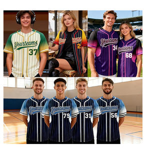 Maillots de baseball personnalisés pour hommes, vierges, à rayures fines, entièrement boutonnés, sublimés et cousus, pour le softball et les sports - Product Image 4